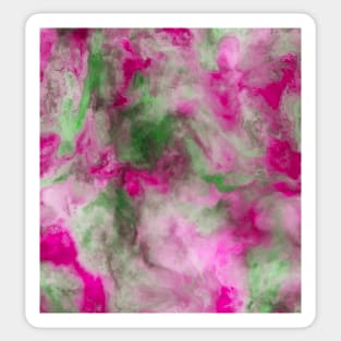 Pink White And Green Watercolor Abstract Pattern Art Sticker